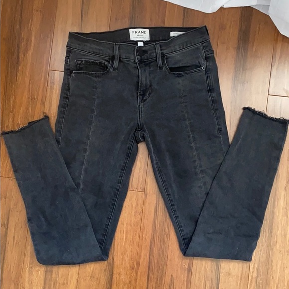 Frame Denim Le Skinny De Jeanne Front Split Jeans - Picture 3 of 8